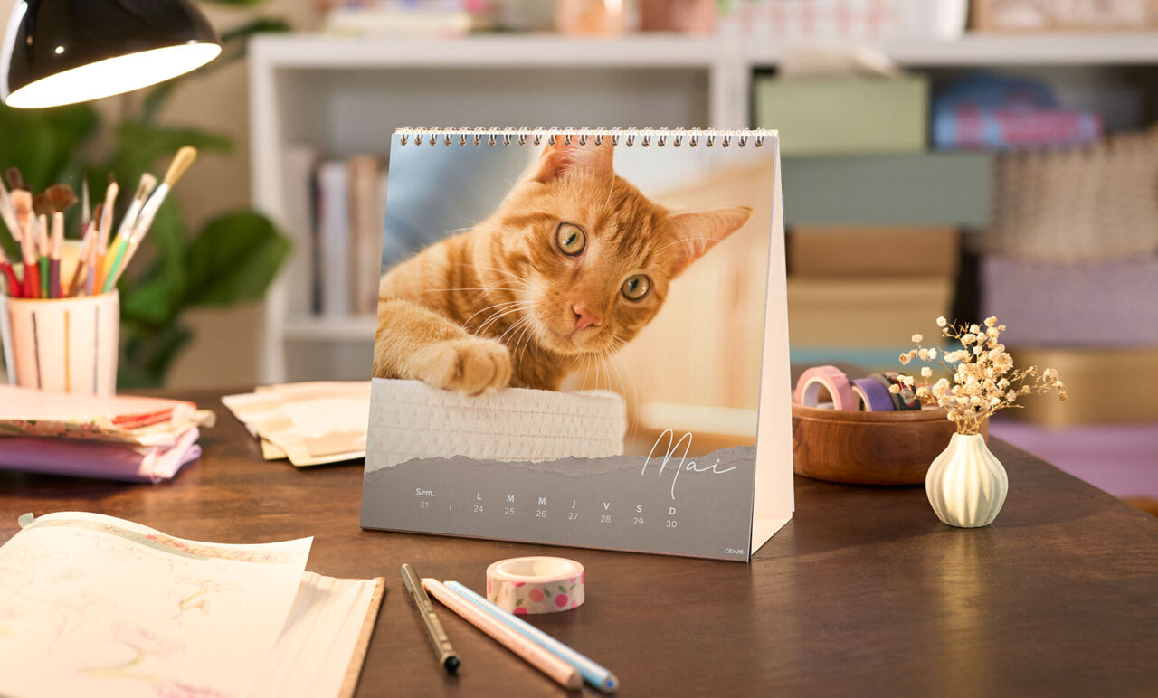 Calendrier de bureau carré;